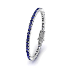 Load image into Gallery viewer, Lagoon Deep Blue Sterling Silver Tennis Bracelet
