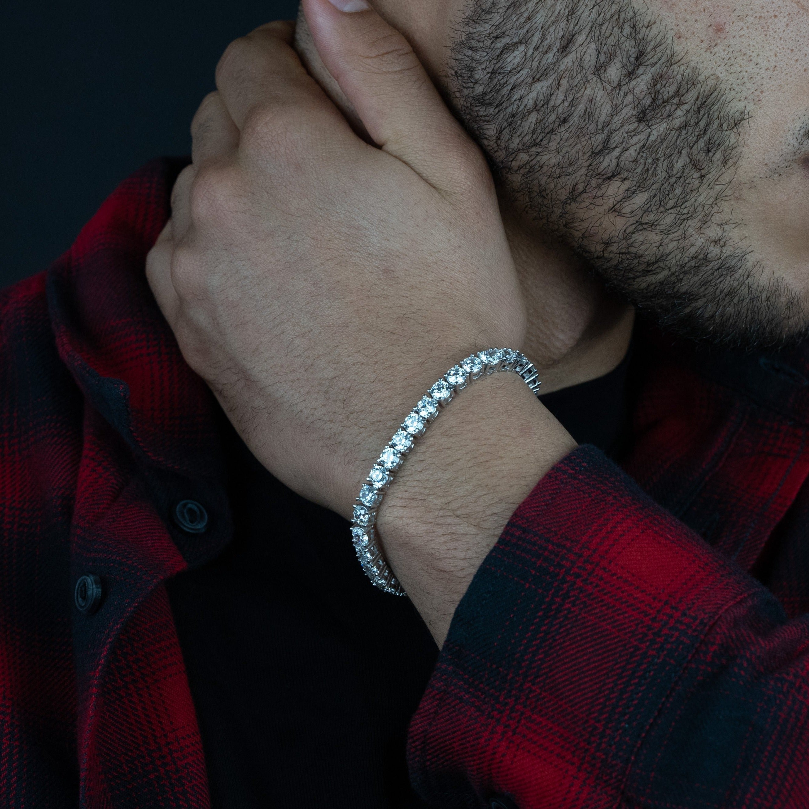 5mm Round Silver Tennis Bracelet