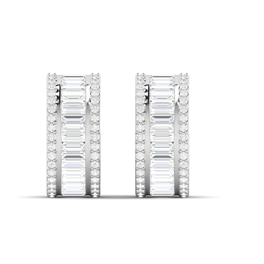 Bordered Baguette Cut Earrings