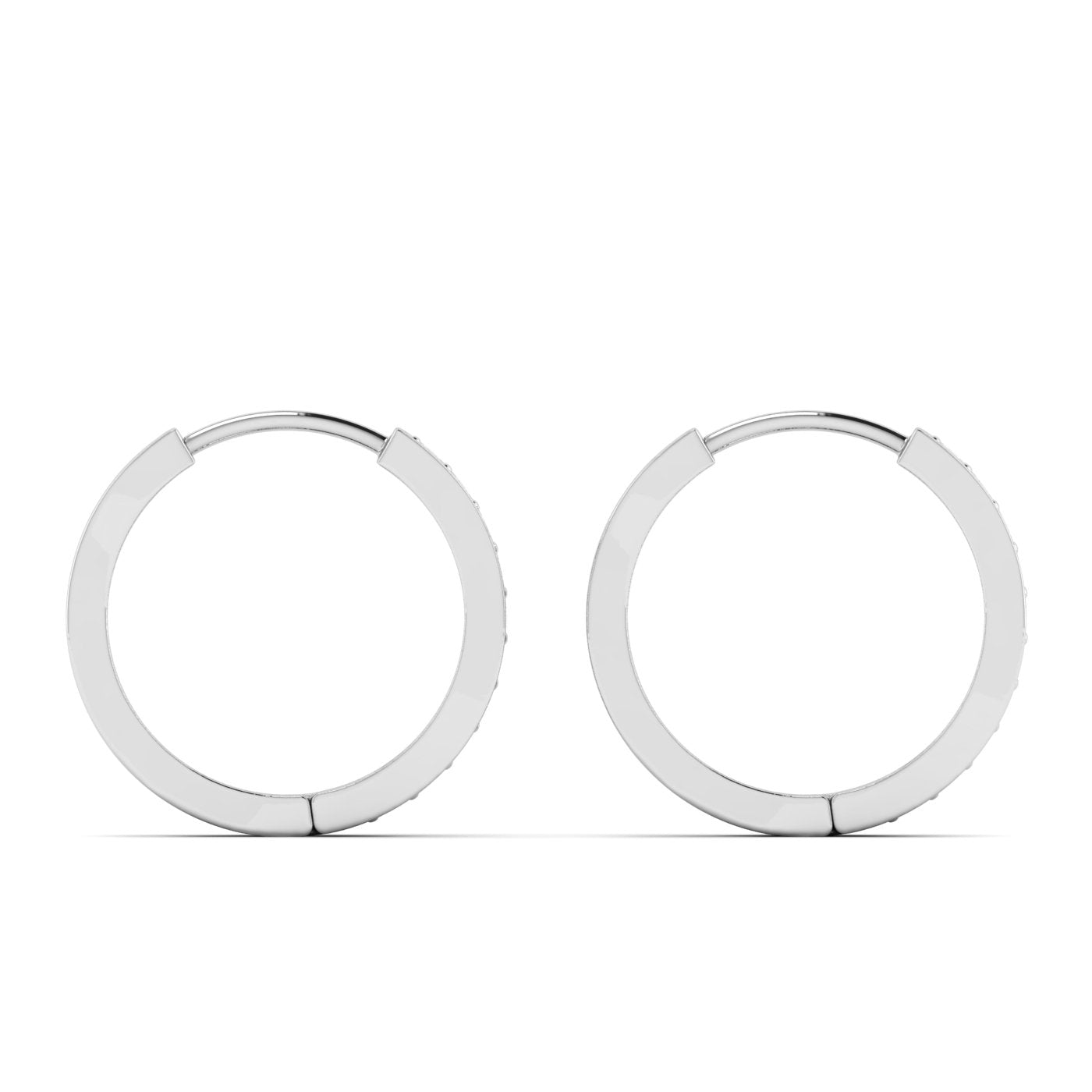 Silver-lined Single Row Hoops