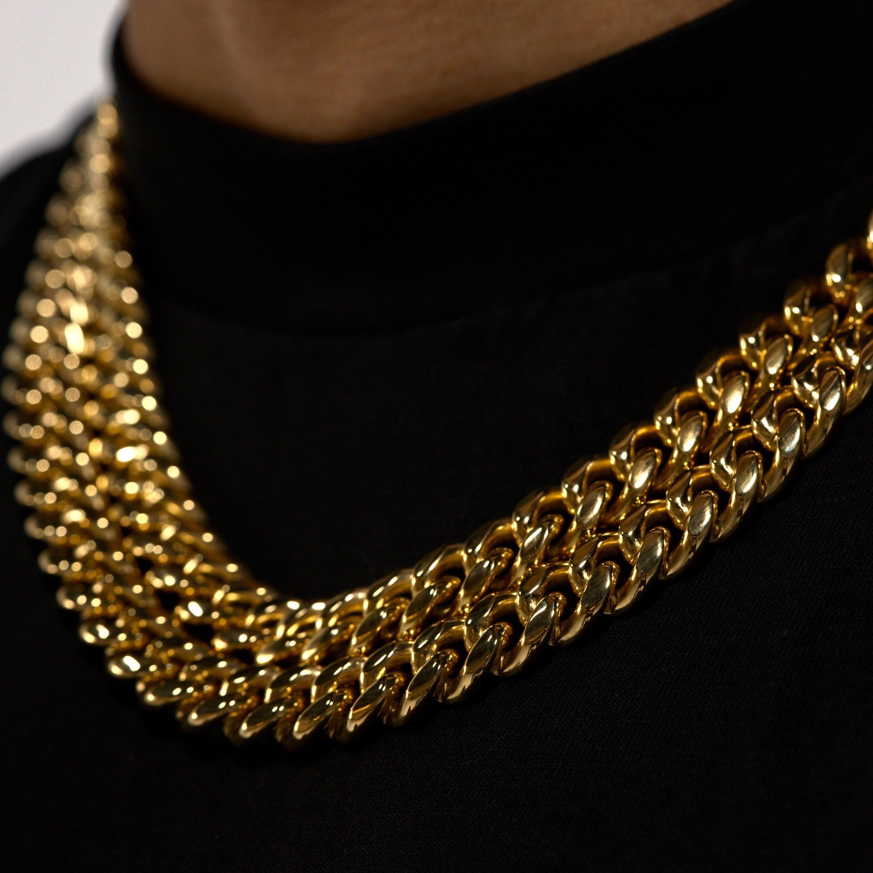 12mm Gold Cuban Chain Stainless Steel