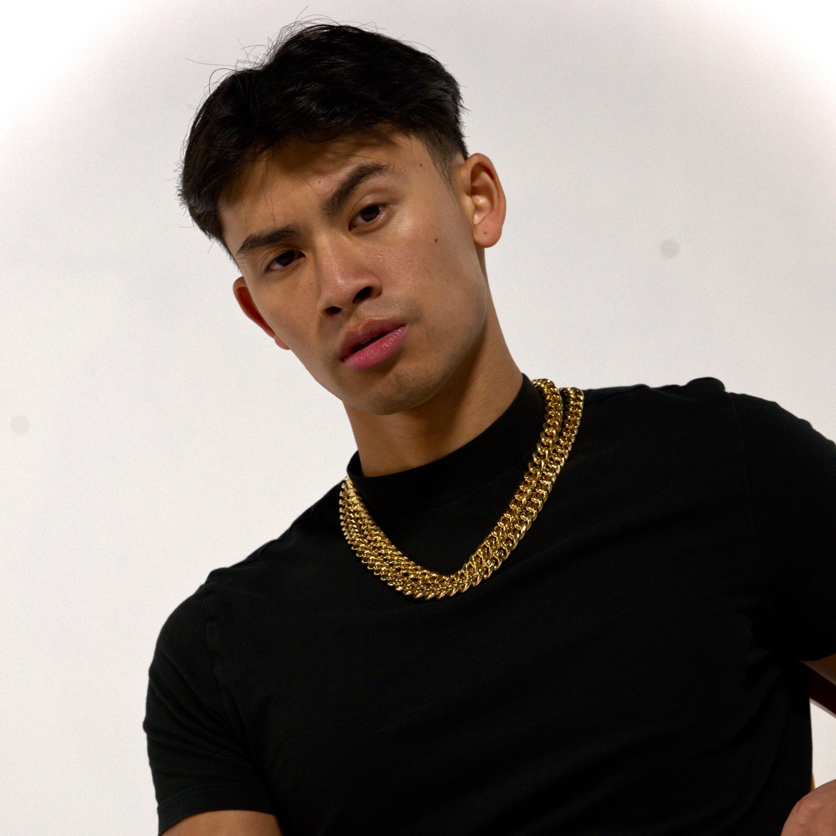 12mm Gold Cuban Chain Stainless Steel