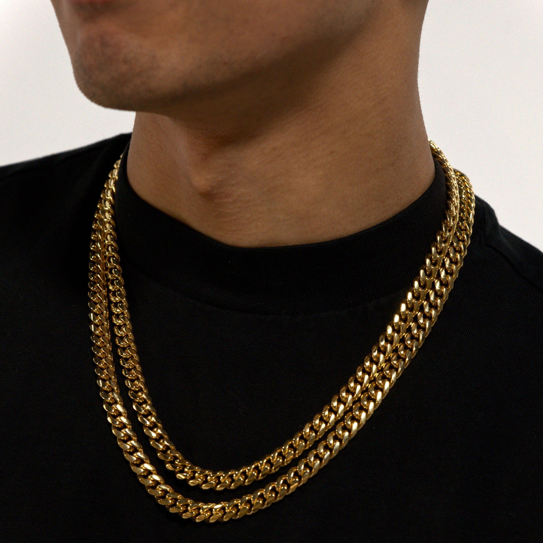 8mm Gold Cuban Chain Stainless Steel