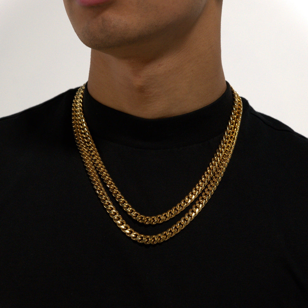 8mm Gold Cuban Chain Stainless Steel