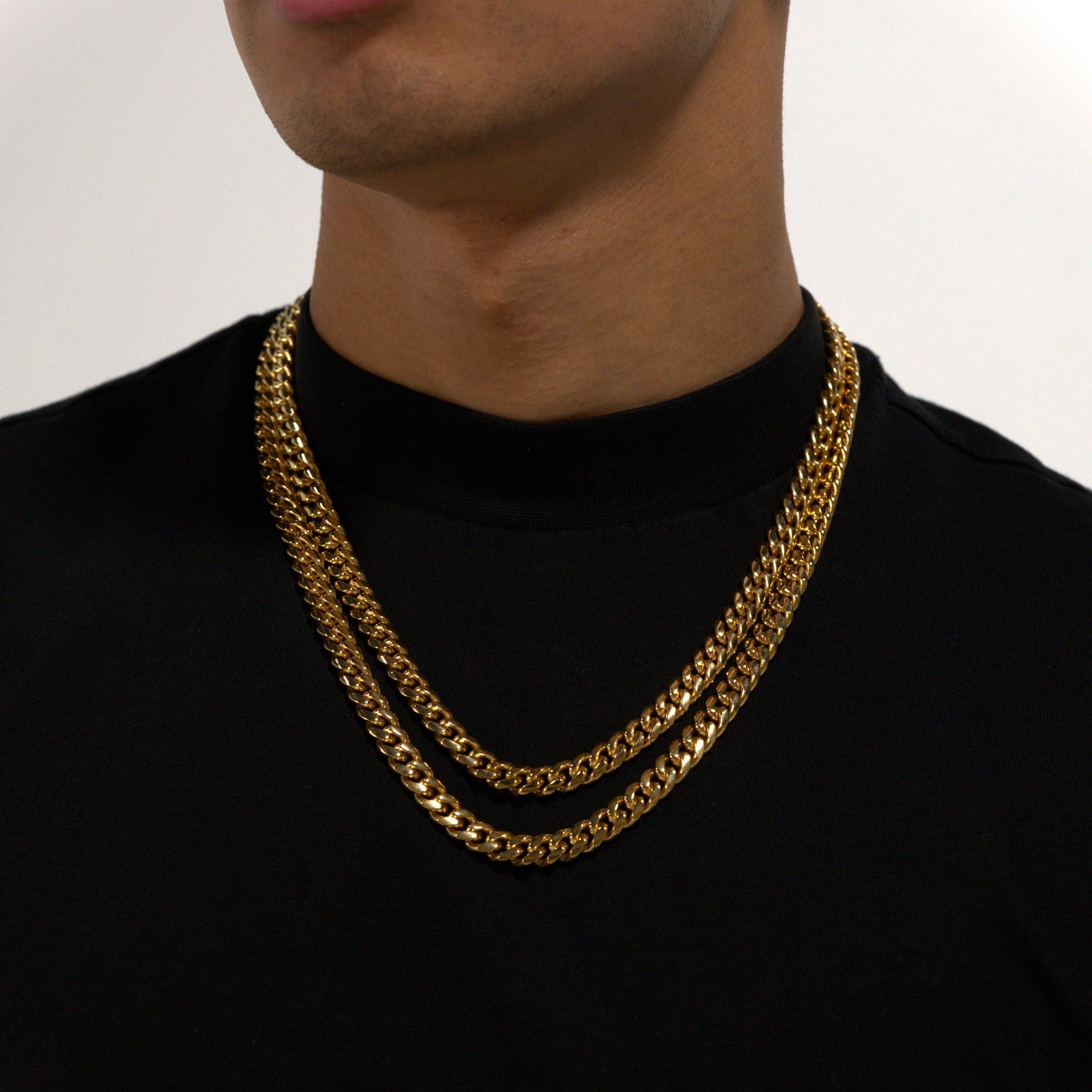 8mm Gold Cuban Chain Stainless Steel
