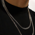 6mm Silver Micro Cuban Chain Stainless Steel