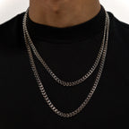 6mm Silver Micro Cuban Chain Stainless Steel