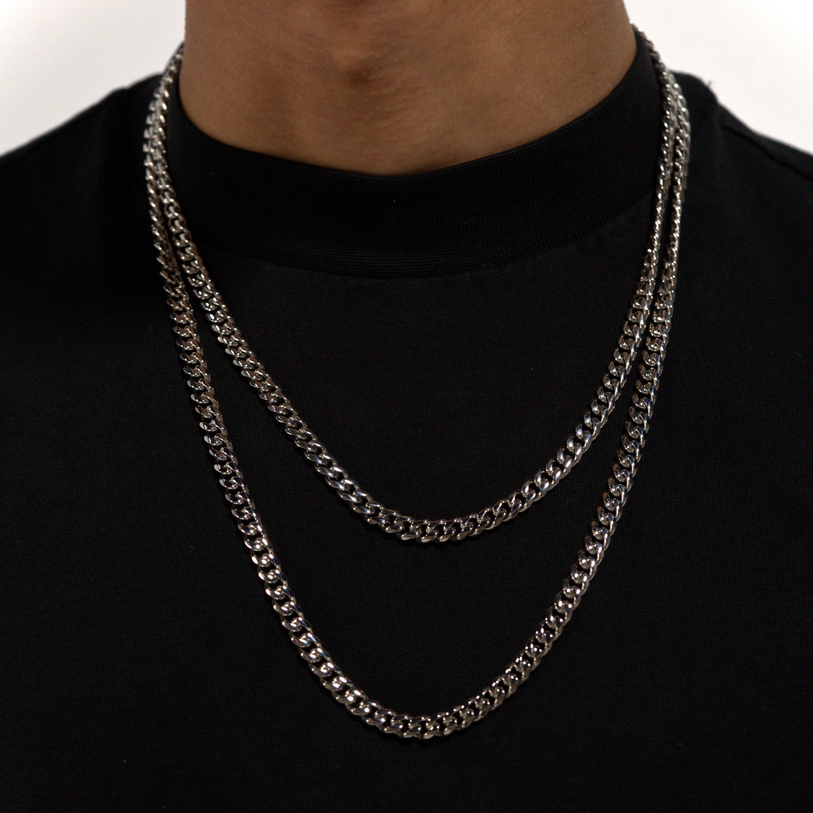6mm Silver Micro Cuban Chain Stainless Steel