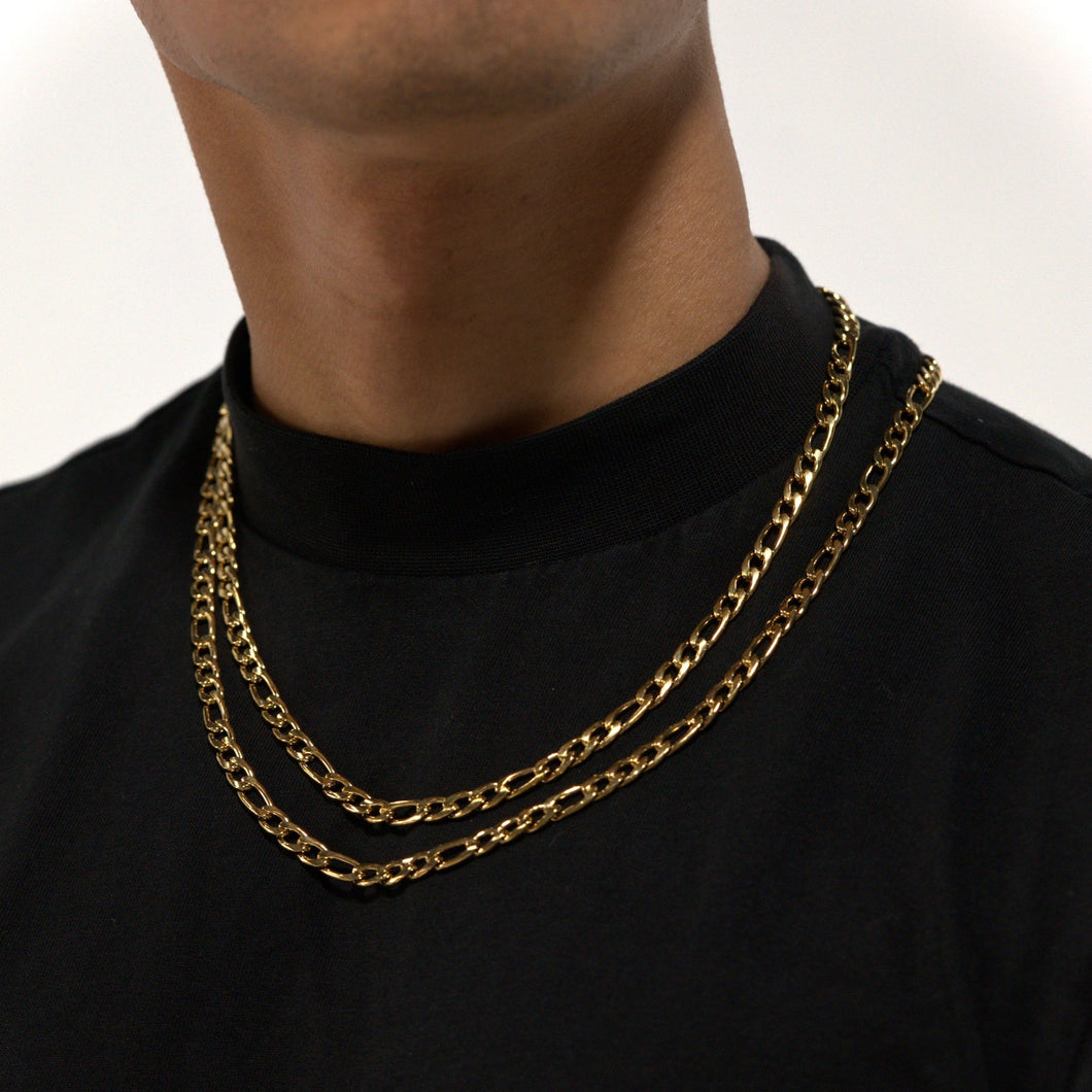 Gold 6mm Figaro Chain Stainless Steel