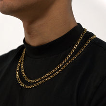 Load image into Gallery viewer, Gold 6mm Figaro Chain Stainless Steel
