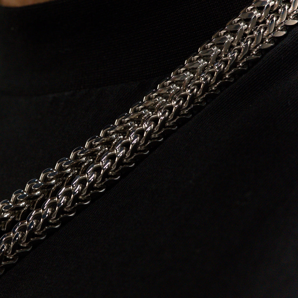 10mm Silver Franco Chain Stainless Steel