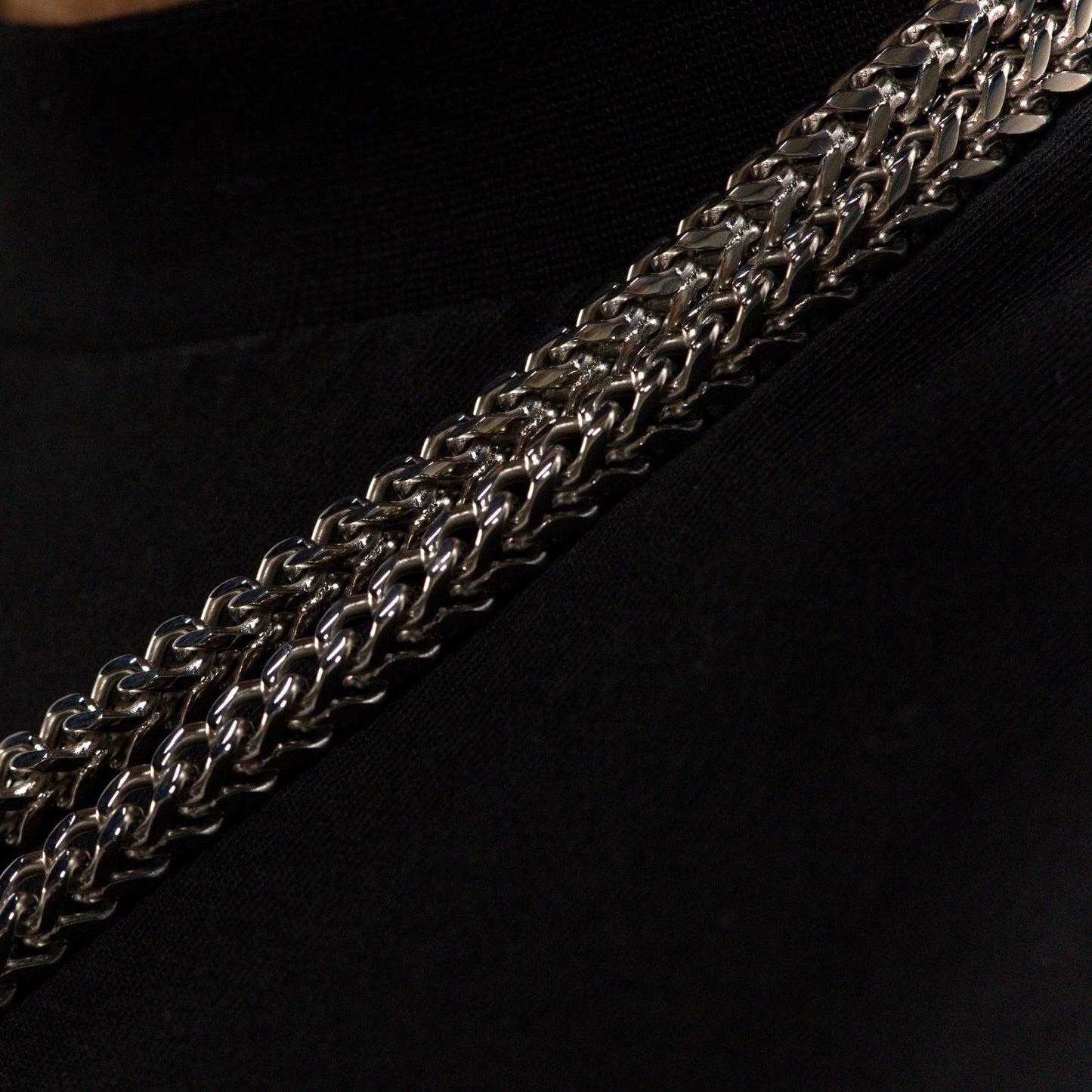 10mm Silver Franco Chain Stainless Steel