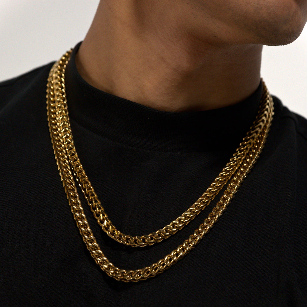 10mm Gold Franco Chain Stainless Steel
