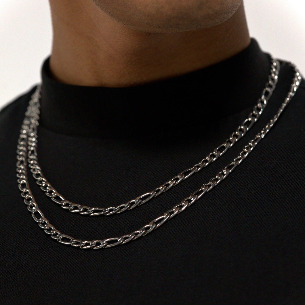 6mm Silver Figaro Chain Stainless Steel