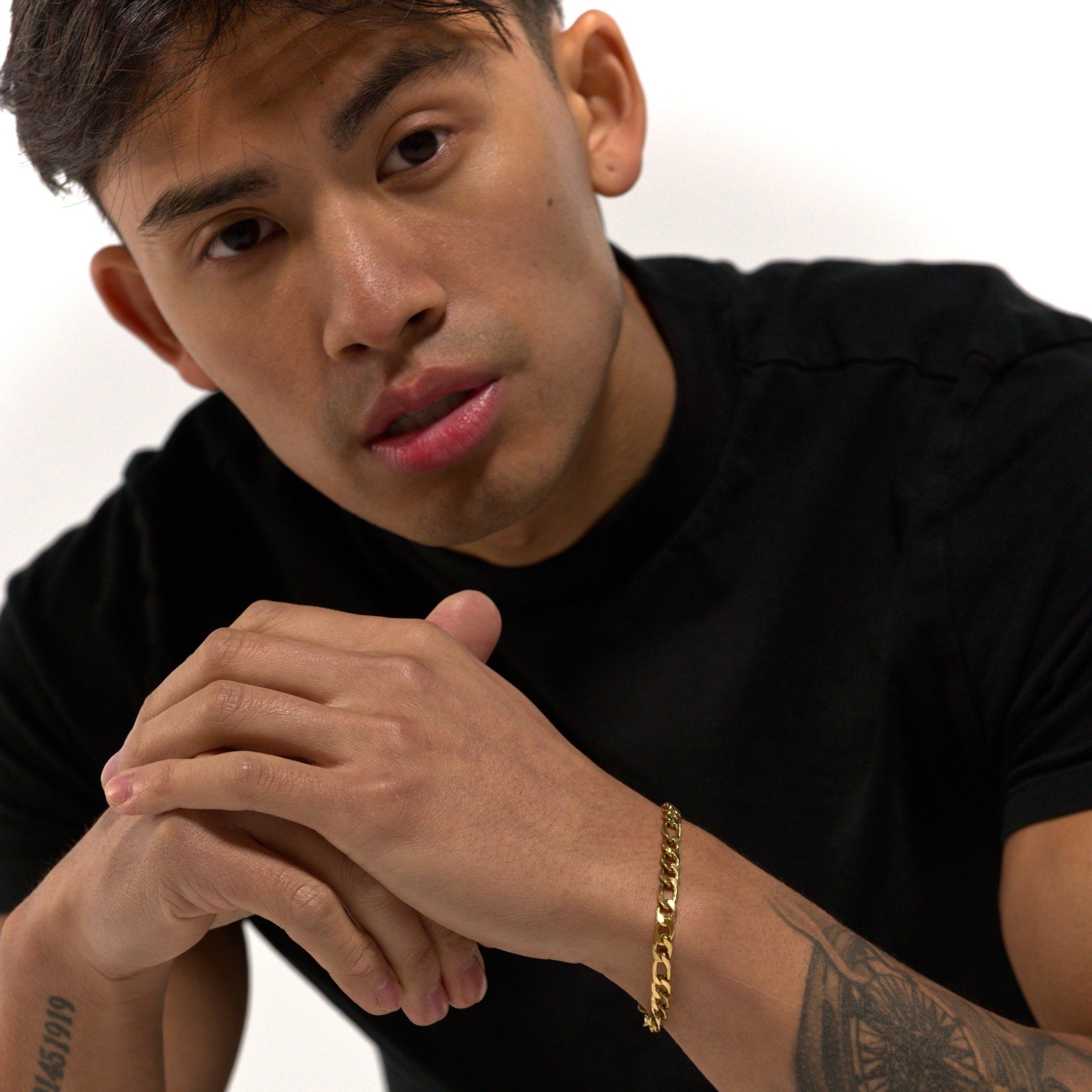 6mm Figaro Gold Chain Stainless Steel