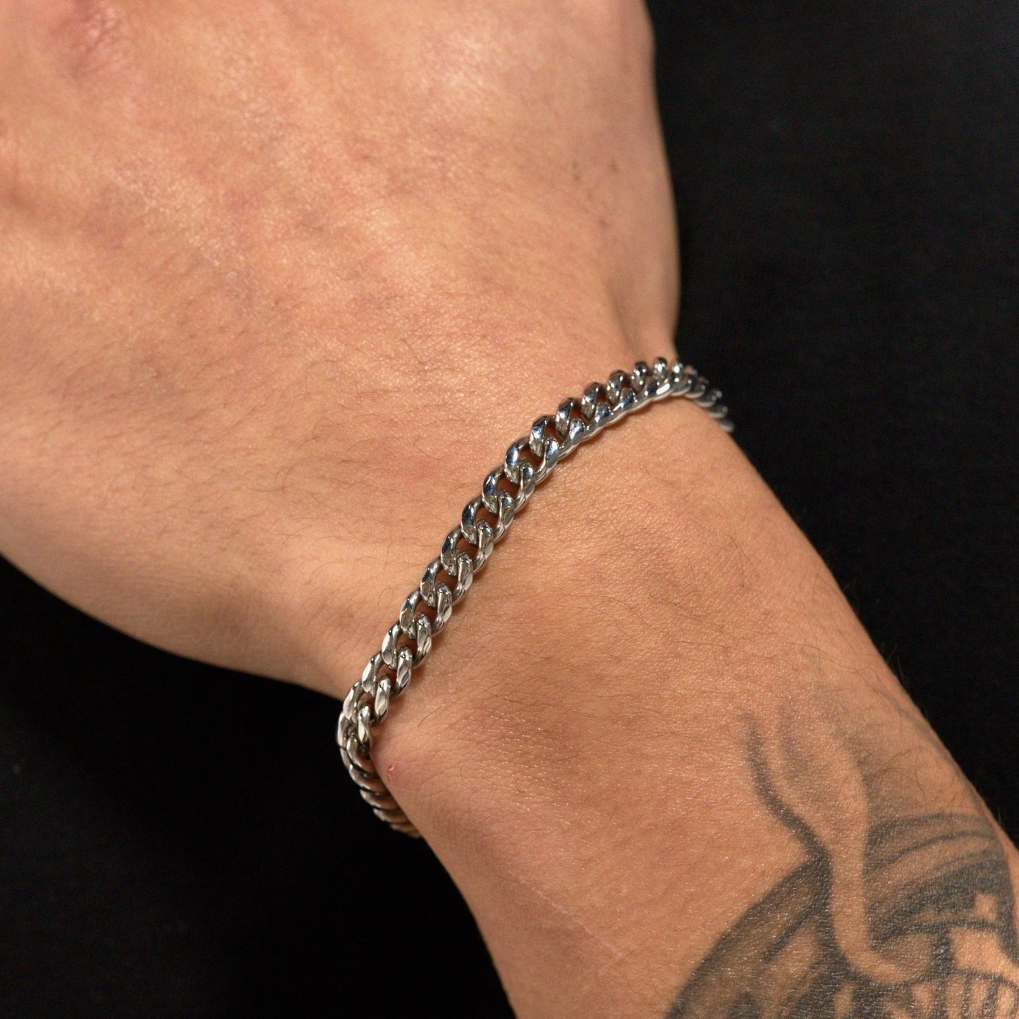 6mm Micro Silver Cuban Bracelet Stainless Steel