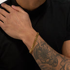 8mm Gold Cuban Bracelet Stainless Steel