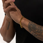 8mm Gold Cuban Bracelet Stainless Steel