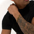 8mm Gold Cuban Bracelet Stainless Steel