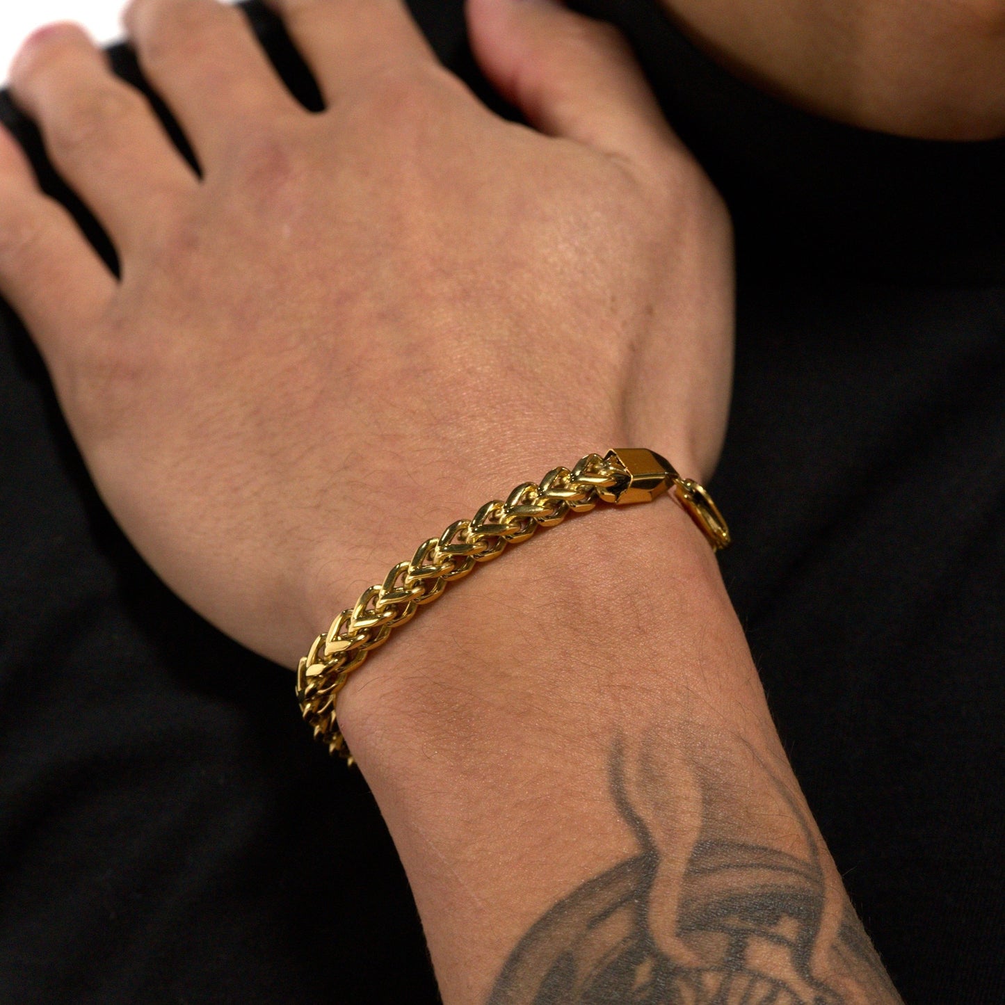 10mm Franco Gold Bracelet Stainless Steel