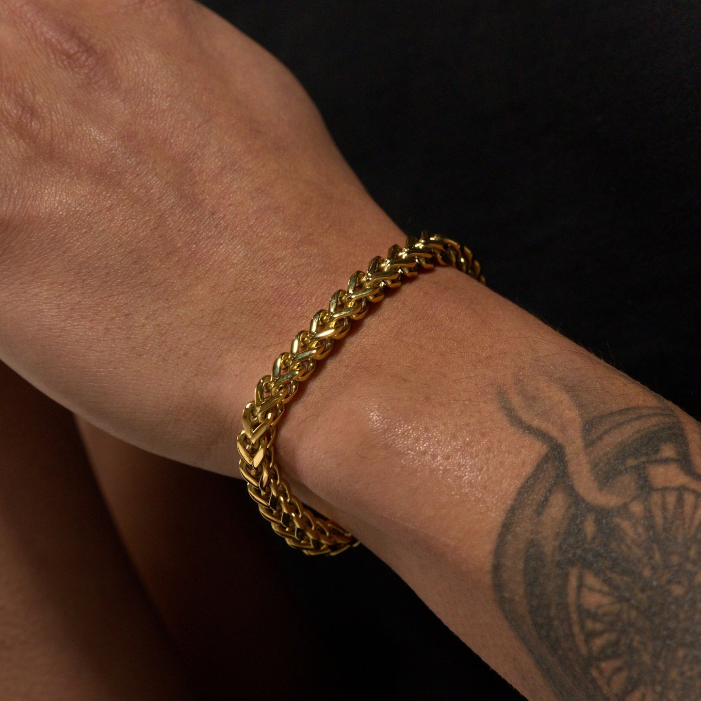 10mm Franco Gold Bracelet Stainless Steel