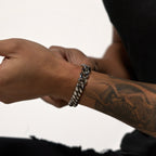 12mm Cuban Silver Bracelet Stainless Steel