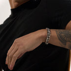 12mm Cuban Silver Bracelet Stainless Steel