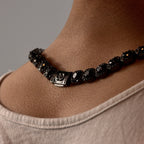 Black Iced Solitaire Cluster Chain