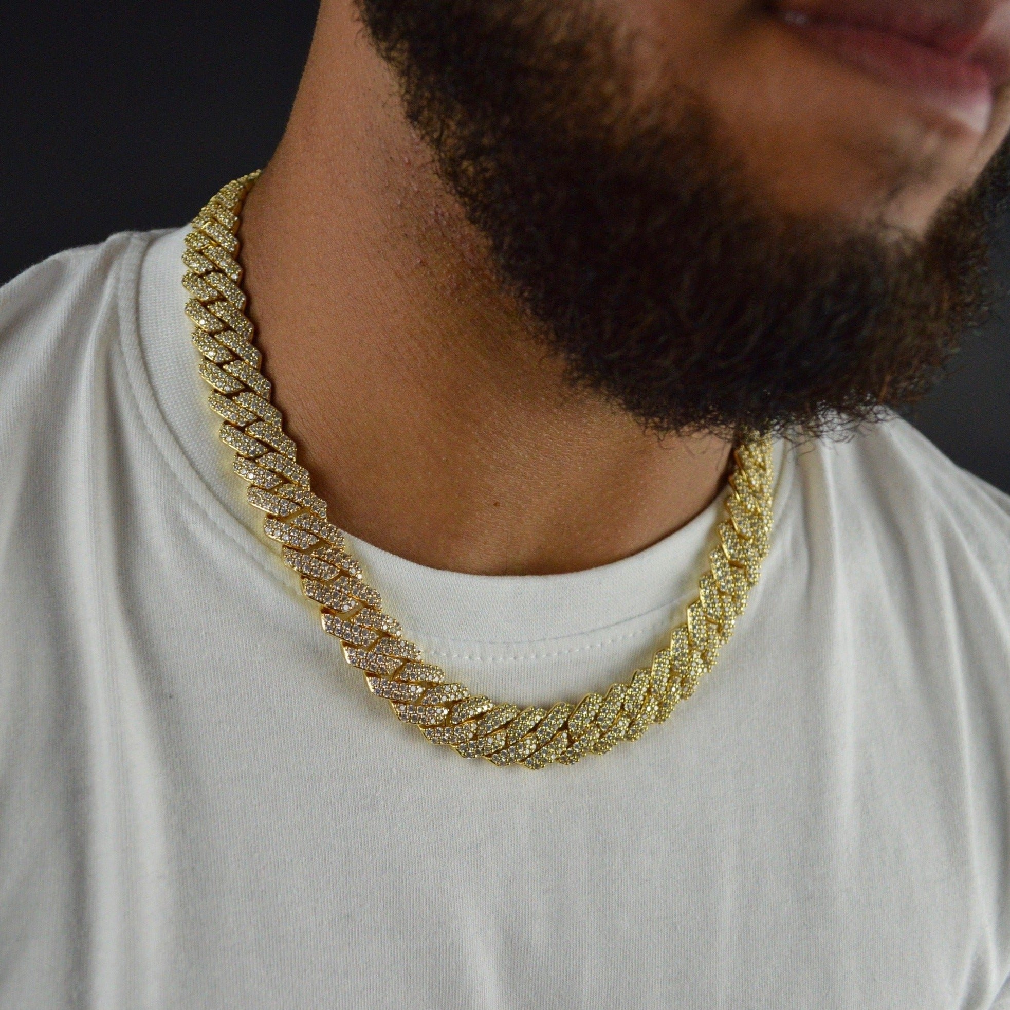 14mm Gold Prong Link Cuban Chain