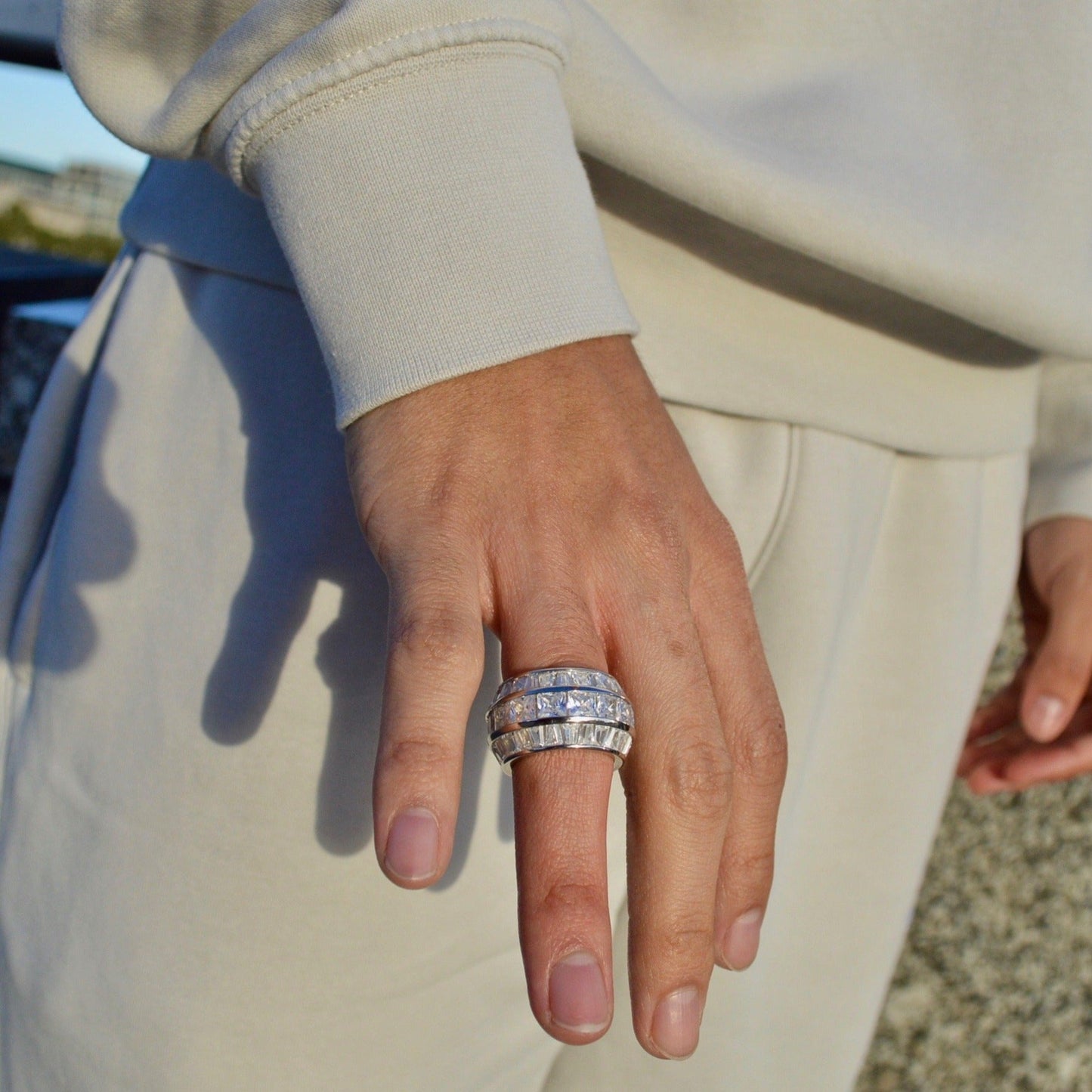 Baguette Band Ring 925 Sterling Silver