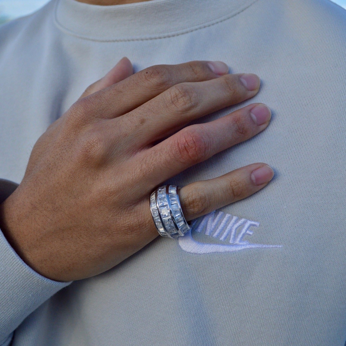 Baguette Band Ring 925 Sterling Silver