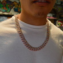 Load image into Gallery viewer, 2-Tone Rose and Silver 14mm Prong Chain

