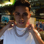 Solitaire Silver Cluster Tennis Chain