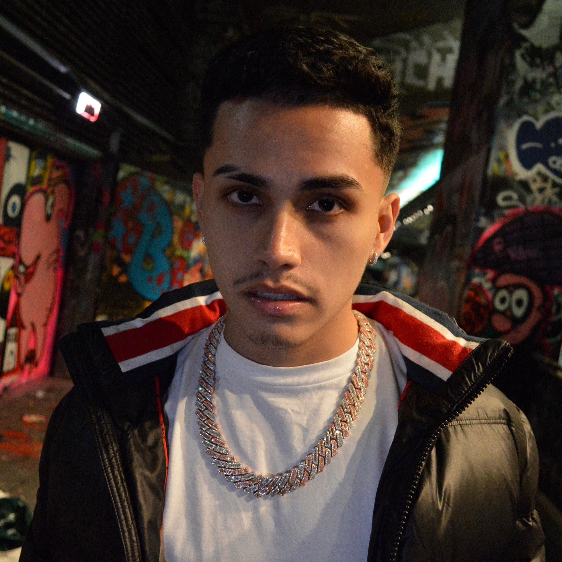 2-Tone Rose and Silver 21mm Sharp Baguette Cuban