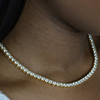 4mm Round Gold Tennis Choker