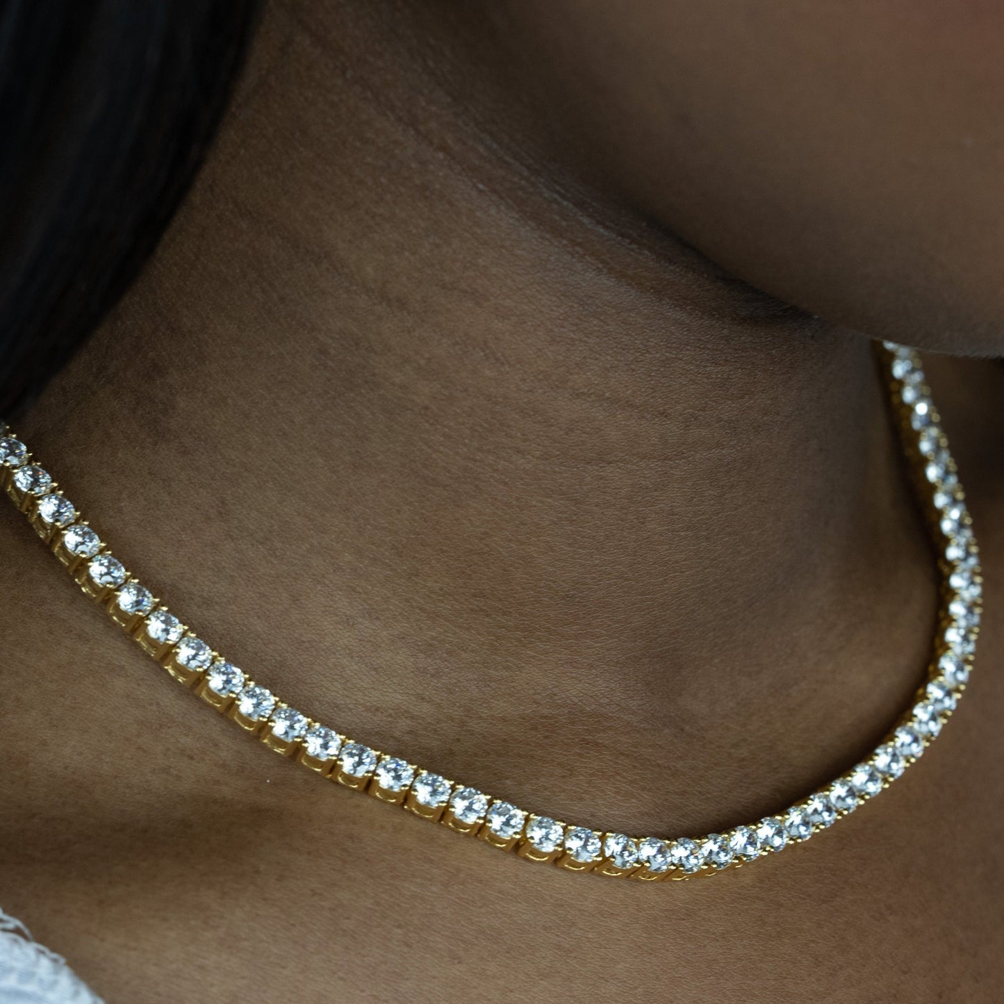 4mm Round Gold Tennis Choker