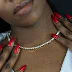 4mm Round Gold Tennis Choker