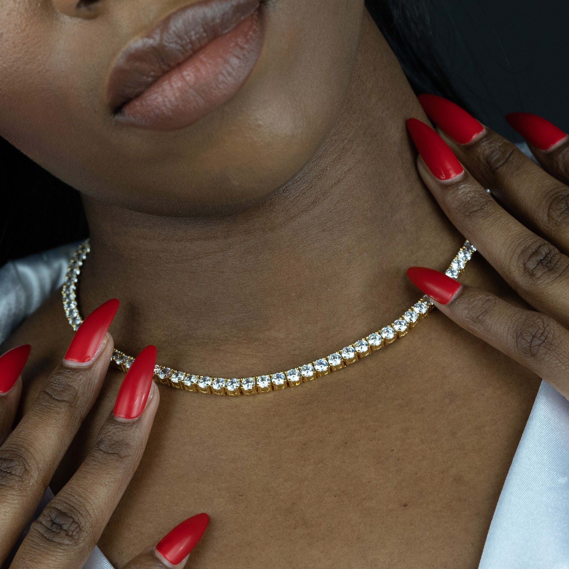 4mm Round Gold Tennis Choker