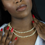 Gold Heart Shaped Diamond Tennis Chain