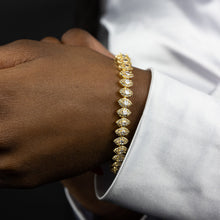 Load image into Gallery viewer, Gold Leaf Shape Diamond Tennis Bracelet
