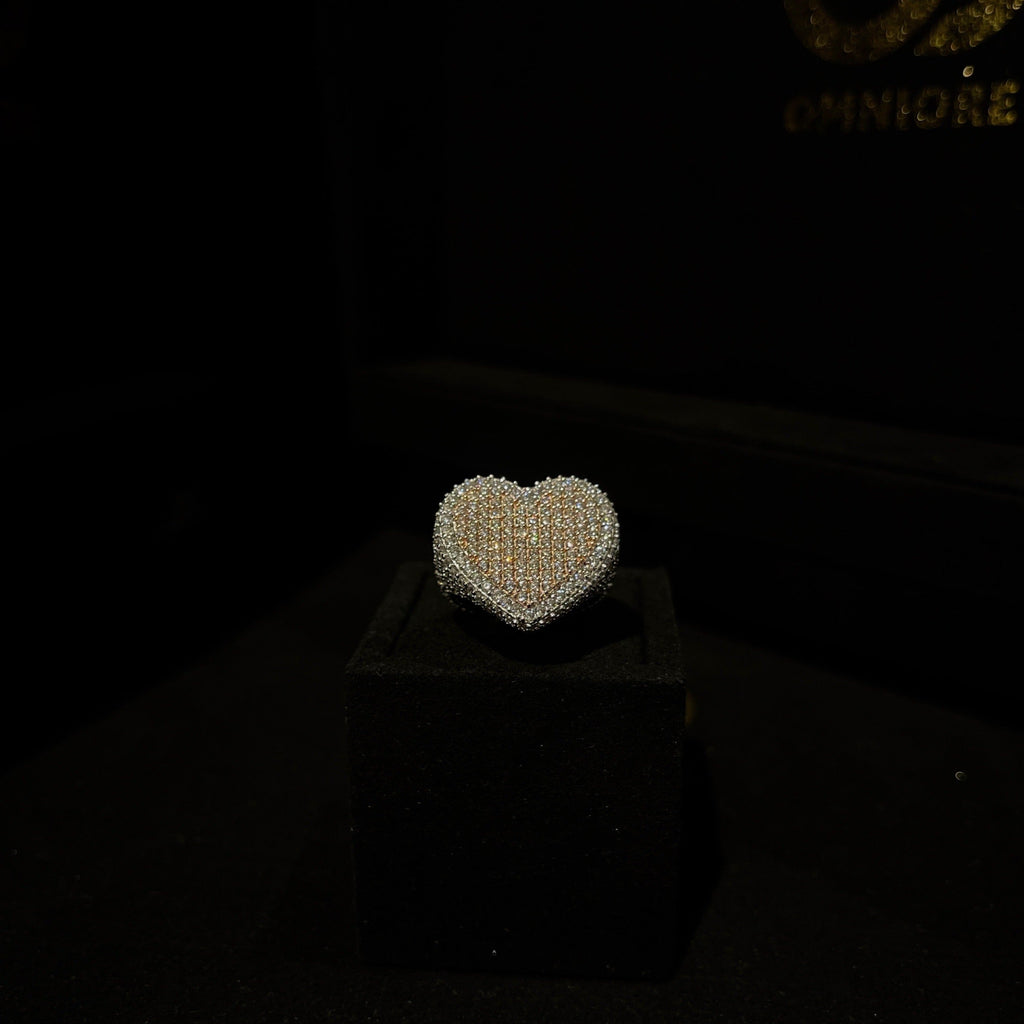 2 Tone Heart Ring 925 Sterling Silver