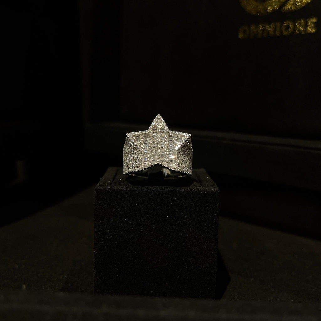 Baguette Star Ring 925 Sterling silver
