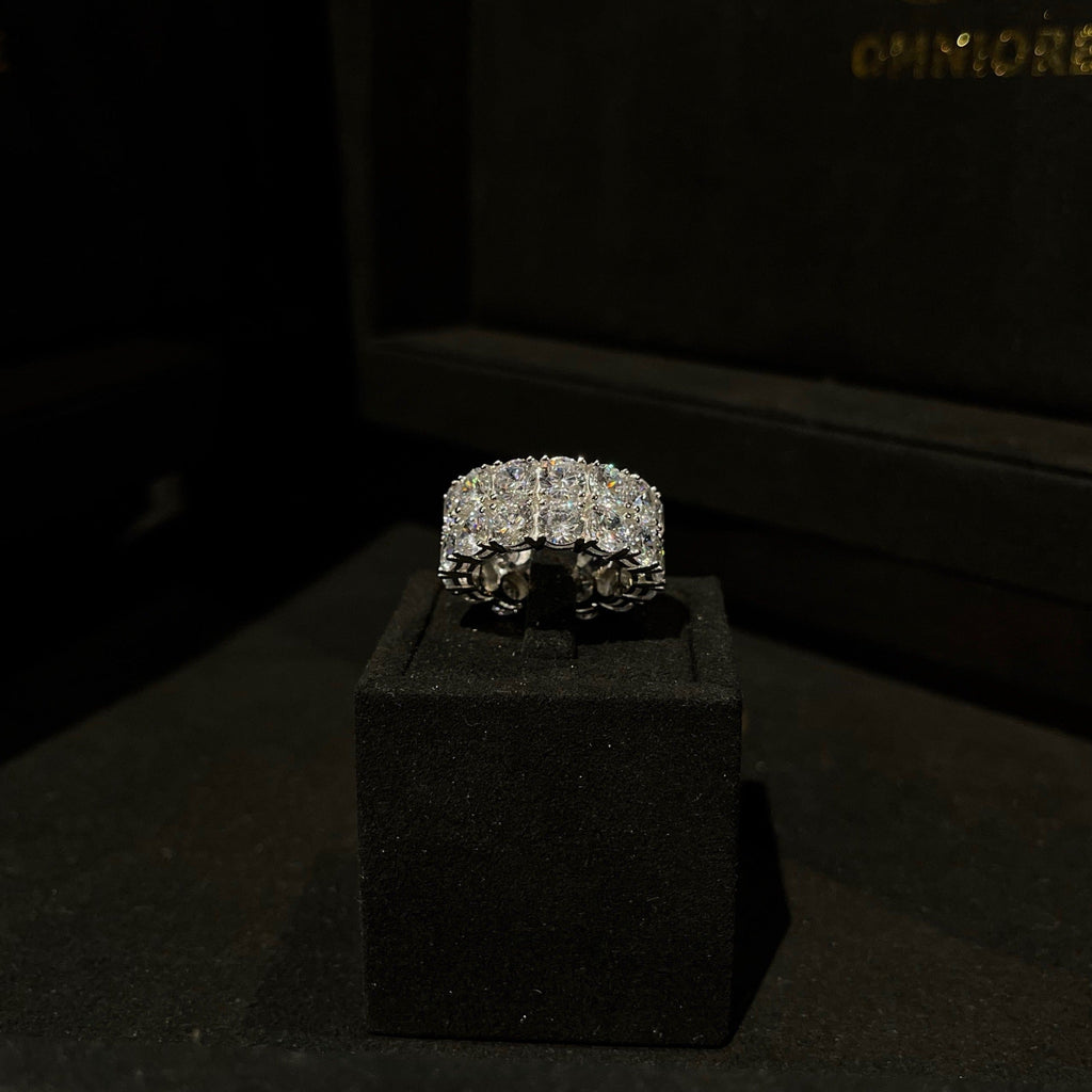 2 Row Tennis Ring 925 Sterling Silver
