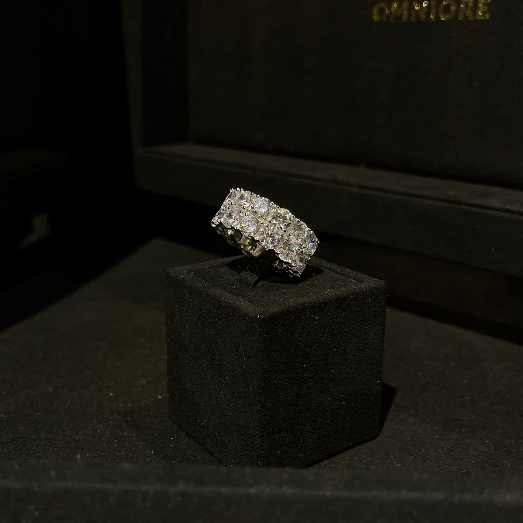 2 Row Tennis Ring 925 Sterling Silver