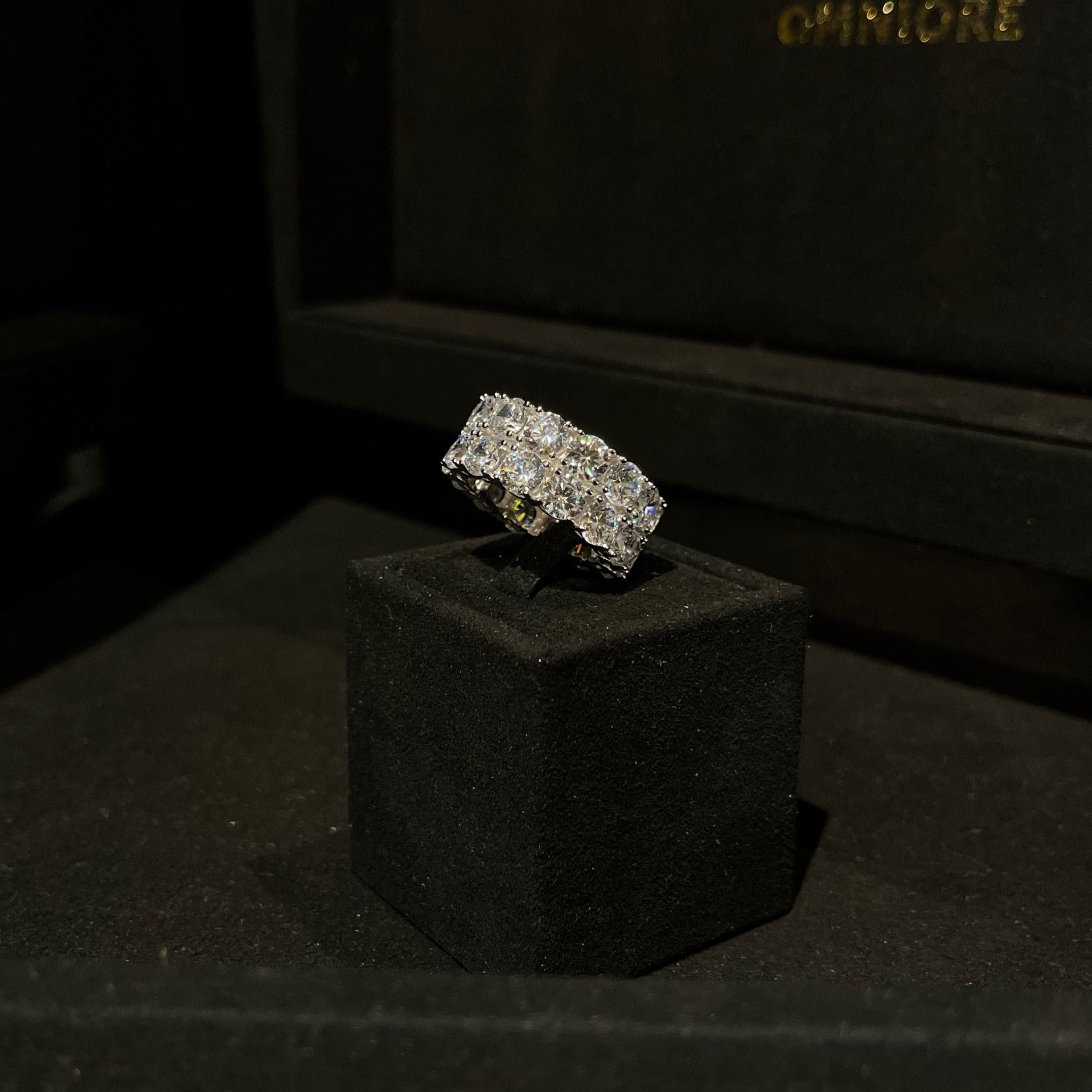 2 Row Tennis Ring 925 Sterling Silver