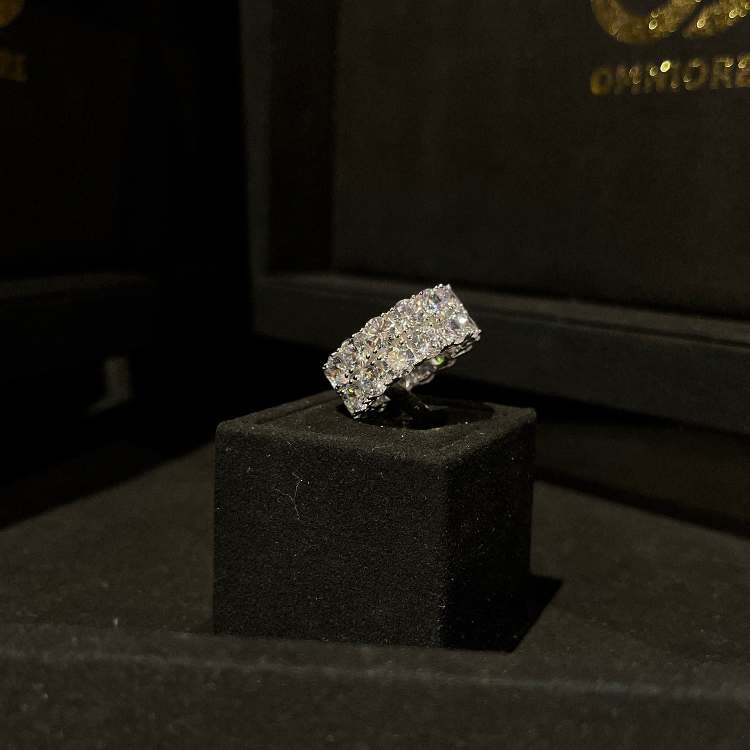 2 Row Tennis Ring 925 Sterling Silver