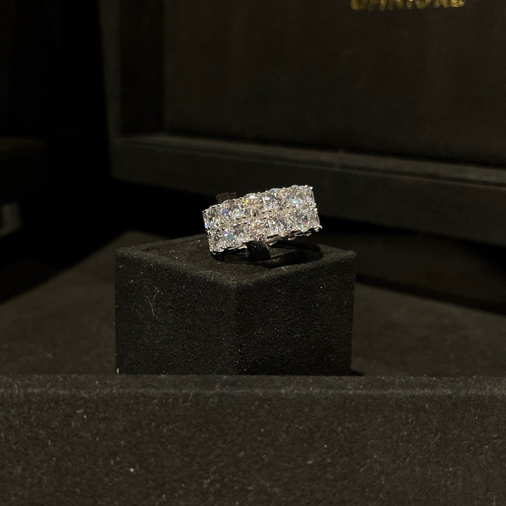 2 Row Tennis Ring 925 Sterling Silver
