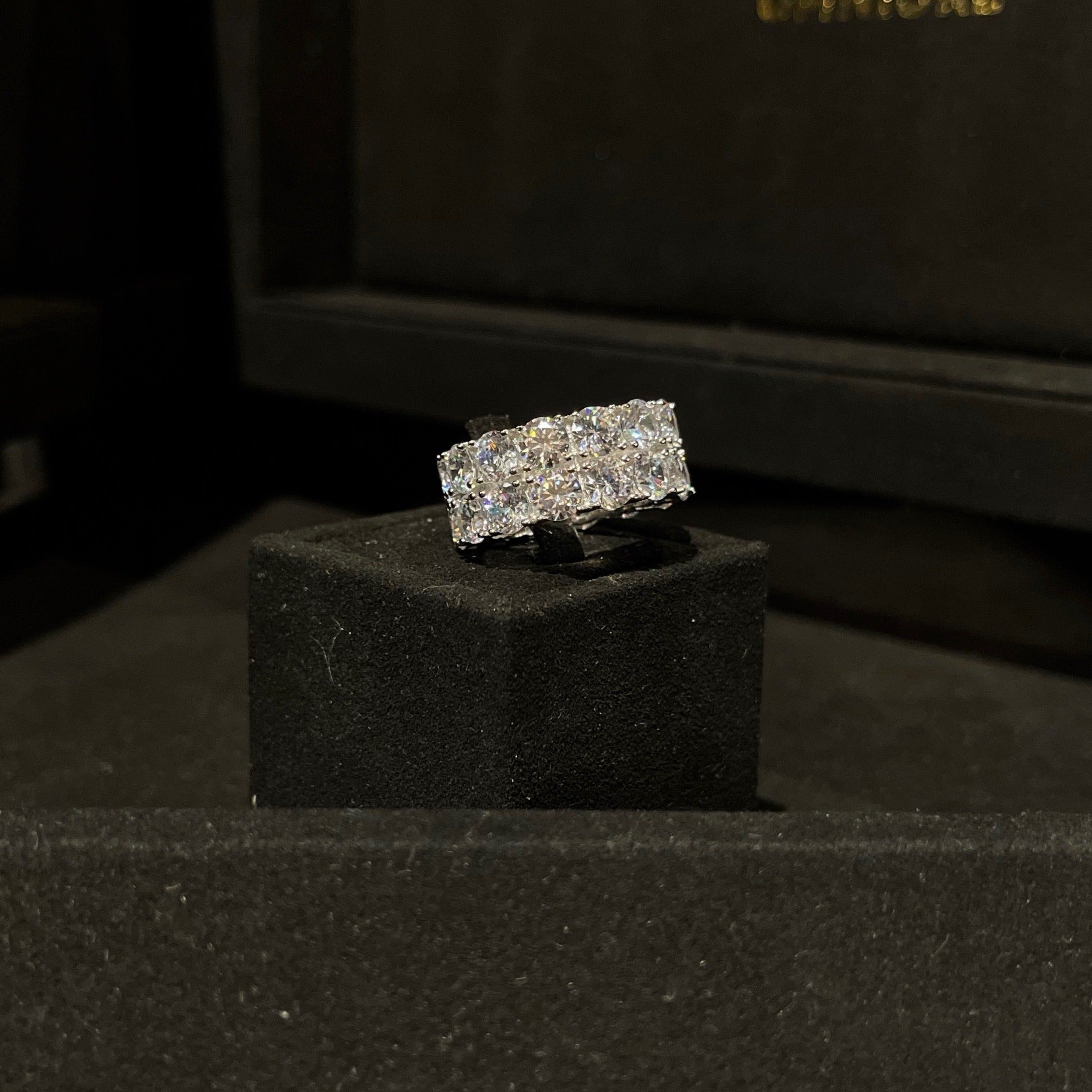 2 Row Tennis Ring 925 Sterling Silver