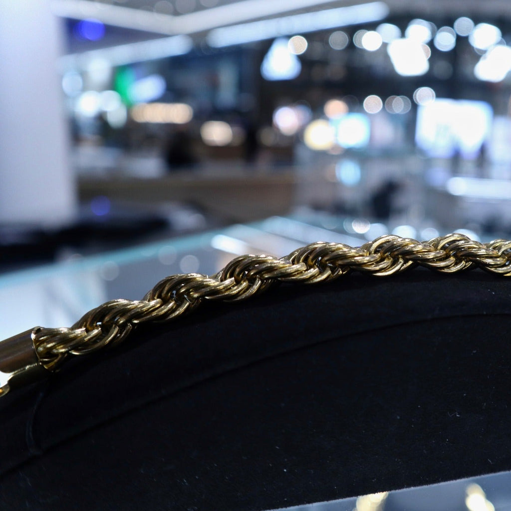 10mm Gold Rope Bracelet