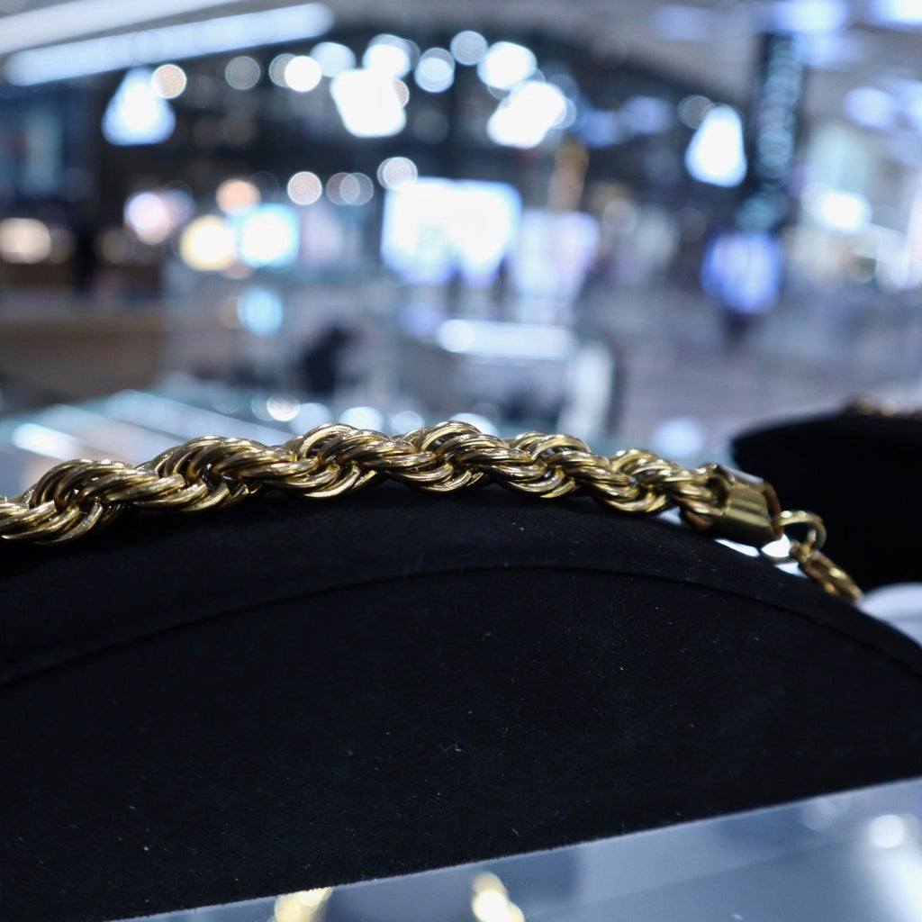 10mm Gold Rope Bracelet